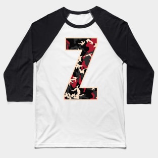 Initial Capital Letter Z Camo Alphabet Gift Women Men Boys Girls Baseball T-Shirt